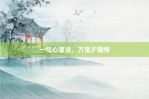 一句心里话，万里沪疆情