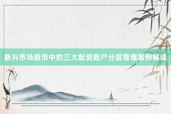新兴市场股市中的三大配资账户分层管理案例解读